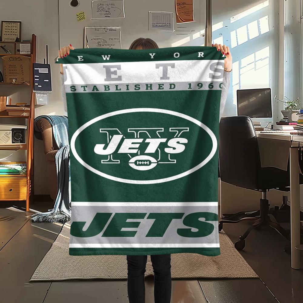 New York Jets Print Flanelldecke Hohe Qualität Warm Bequem Decke für Alle Jahreszeiten Perfekt für Geschenke Heimdekoration 80cm x 120cm