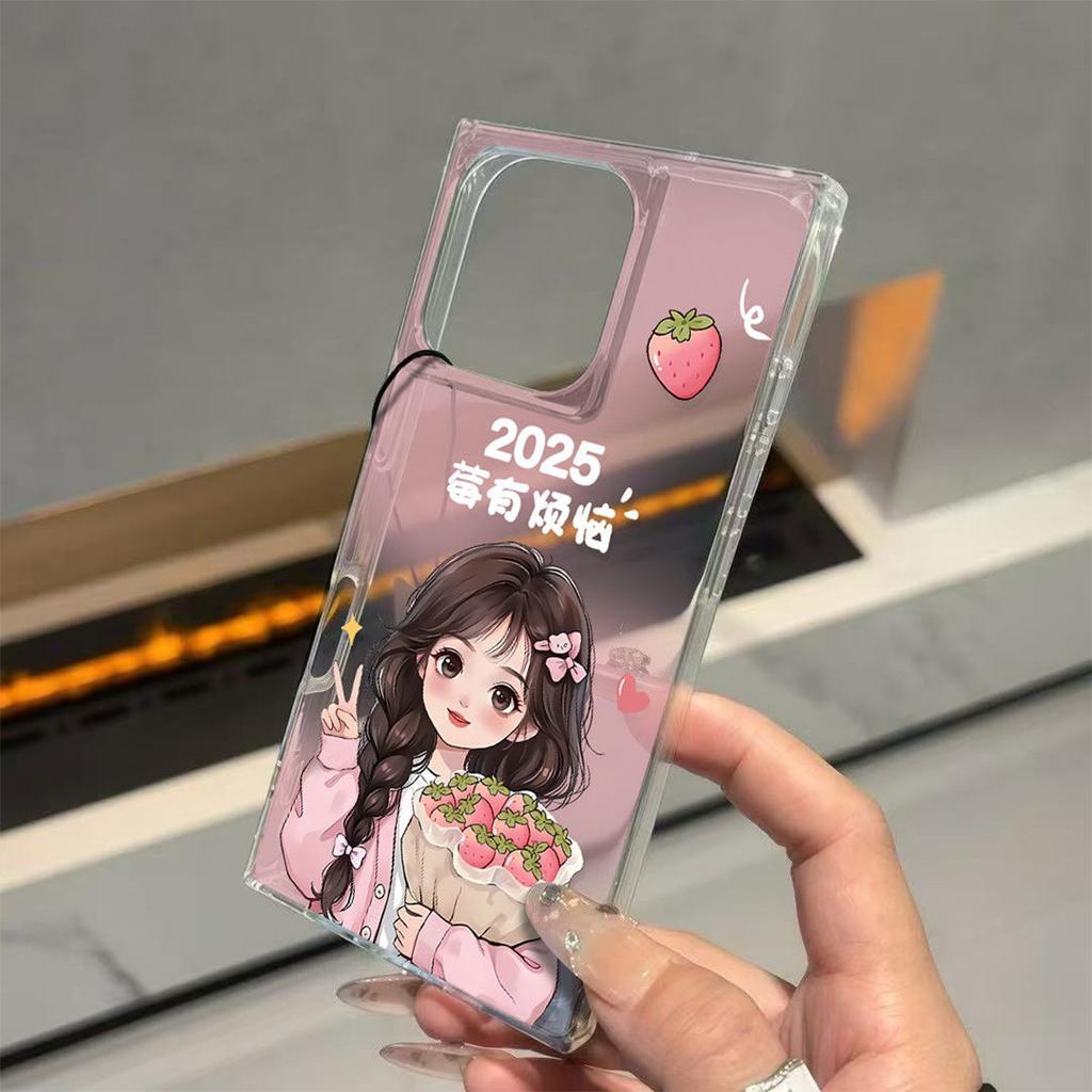 For IPhone17 Ice Crystal Cube Mobile Phone Case Summer Transparent Airbag Anti-fall Mobile Phone Case Anti-fall Mobile Phone Case
