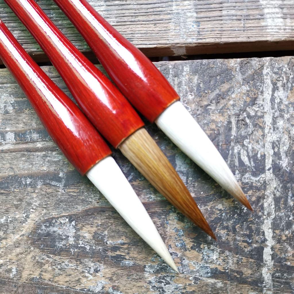 Recommended Calligraphy Brush Set: Mixed Wolf & Sheep Hair, Four Treasures - Full Ink Elasticity