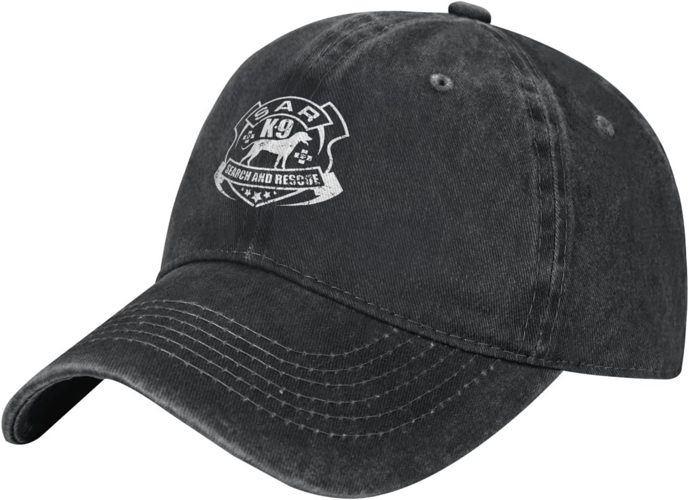 Sar K9 Such- und Rettungs-Baseballkappe Gewaschene Baumwolle Niedriges Profil Verstellbar Papa-Hut Unisex Can Be Adjusted gray