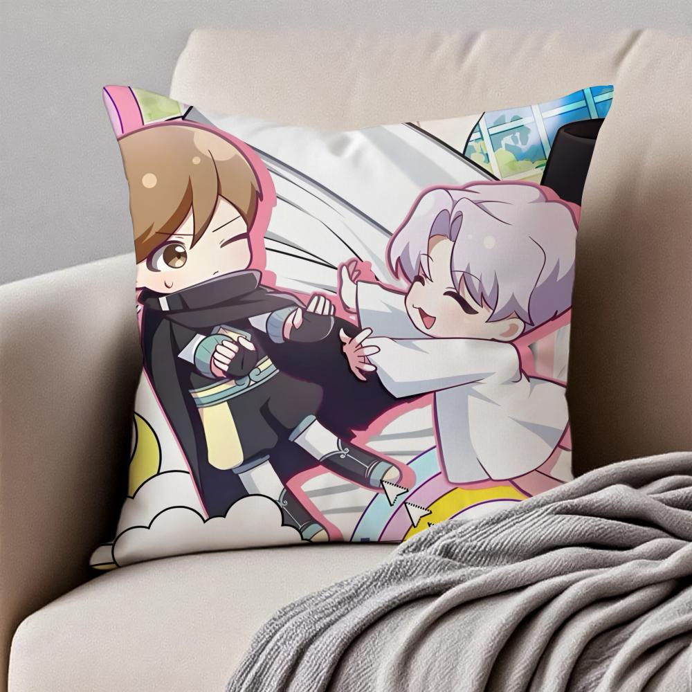 VVirtual Strangers Aesthetic Decor Cushion Cover Pillowcase Antidustmite Invisible Zipper Short Plush Sofa Cushion