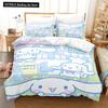 Cinnamoroll Duvet Cover Set Kawaii Cartoon Bedding Pillowcase Children Girls Comfort Quilt Single Double King Size