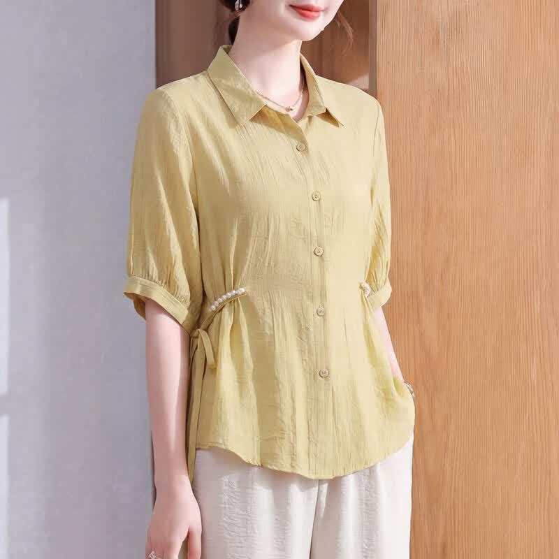 Xuexi Women s Elegant Summer Short-Sleeve Blouse 4XL