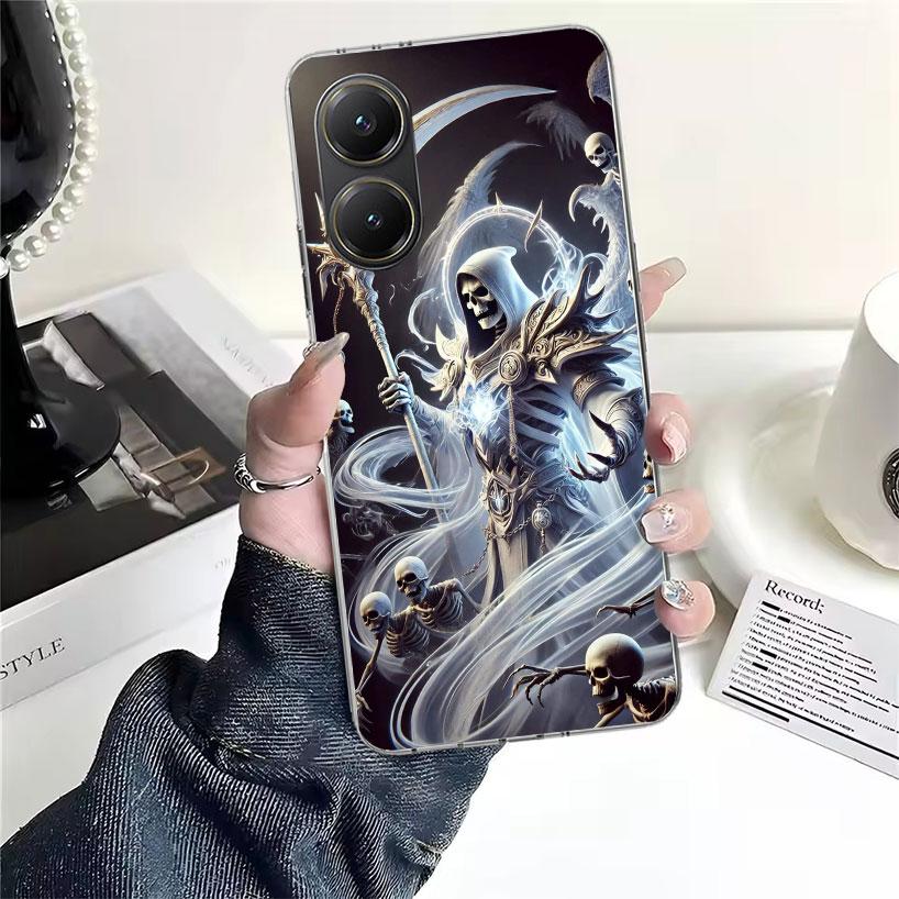 Death Grim Reaper Skull Scythe Soft Phone Case For Xiaomi Redmi 15C 15 13C 13 Poco X5 X6 X7 F7 Ultra M7 12C 12 10 10C 9C 9A 9T 9