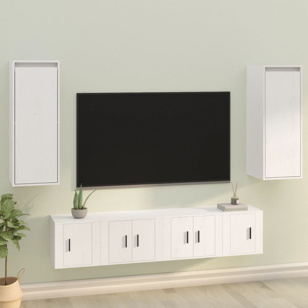 Wall Cabinets 2 Pcs White 30 X 30 X 80 Cm Solid Pine Wood