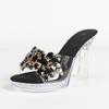 Sexy Banquet Crystal Rhinestone Stiletto Transparent Platform Slippers Summer Women Party Footwear LFD-198711-Q5