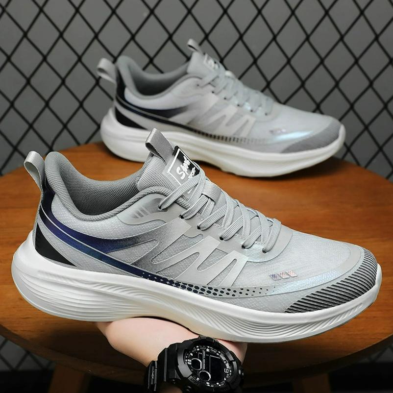 

Men s Shoes, Sports Shoes, Spring Running Shoes, Trendy Flying Woven Single Shoes, Lightweight, Soft-soled, Breathable and Non-smelly Shoes EU38/CN39 сірий