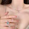 Elegant Simple Round Opal Necklace For Women Girls  Sweet Clavicle Chain Advanced Sense Necklace Jewelry Birthday Gifts
