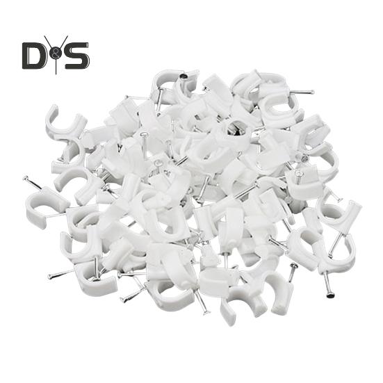 

100 шт. фиксированных зажимов, простая установка, круглые гвоздевые зажимы, высокопрочные металлические стальные гвозди, U-образные защелки, аксессуары для домашней электропроводки 4mm