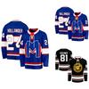 Long Sleeve Hockey Jersey with Number 81 and Lettering Comfortable Fit Breathable Fabric Classic Sportswear Top