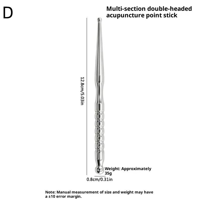 Facial Massage Support Pen with Stainless Steel Double Head Design for Reflexology