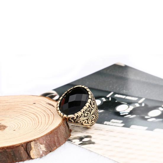 Mode Totem Gesneden Mannen Vingerring Ovaal Legering Feest Club Sieraden Verjaardagscadeau
