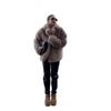 Women Faux Fur Coats Solid Thick Jackets Long Sleeves Notched Collar Covered Buttons Loose Fit Elegant Casual  Autumn Winter