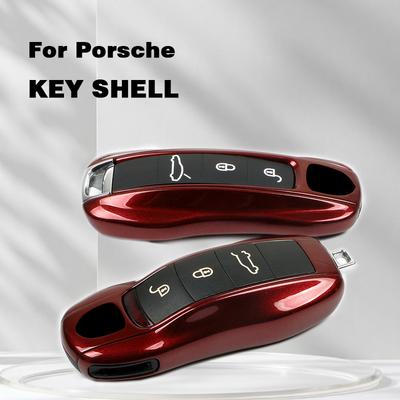 Fob Remote Keys Case Shell Replace Original Car Paint Surface Cherry Red For 911 Panamera Cayenne Macan 718 All Series
