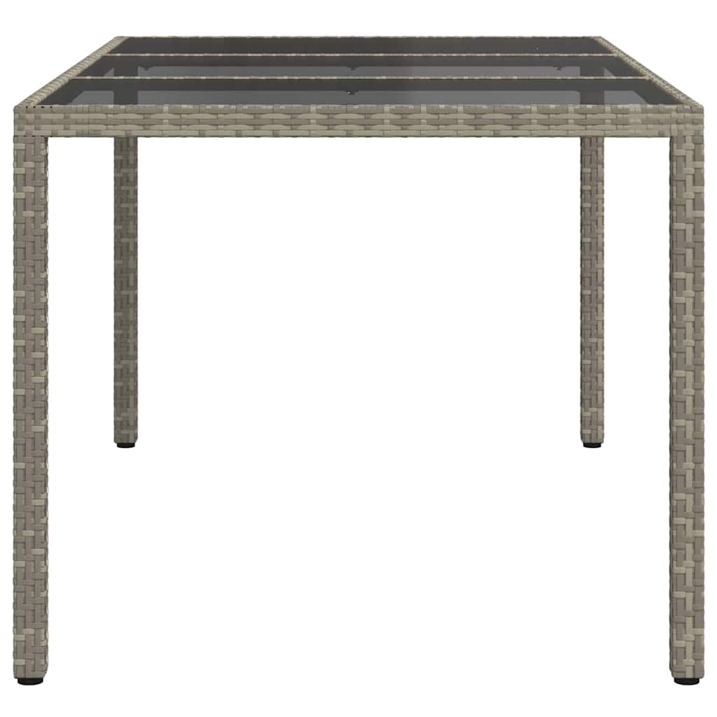 Garden Table Gray 150 x 90 x 75 cm Poly Rattan