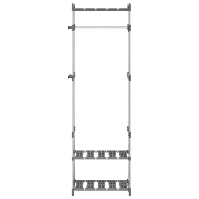 VidaXL Porte-vêtements à 3 niveaux Argenté 59x29x192 cm Aluminium 344385