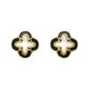 Shell Dripping Oil Four-Leaf Flower Stud Earrings High-End Fashion Versatile Earrings Big-Name Temperament Earrings