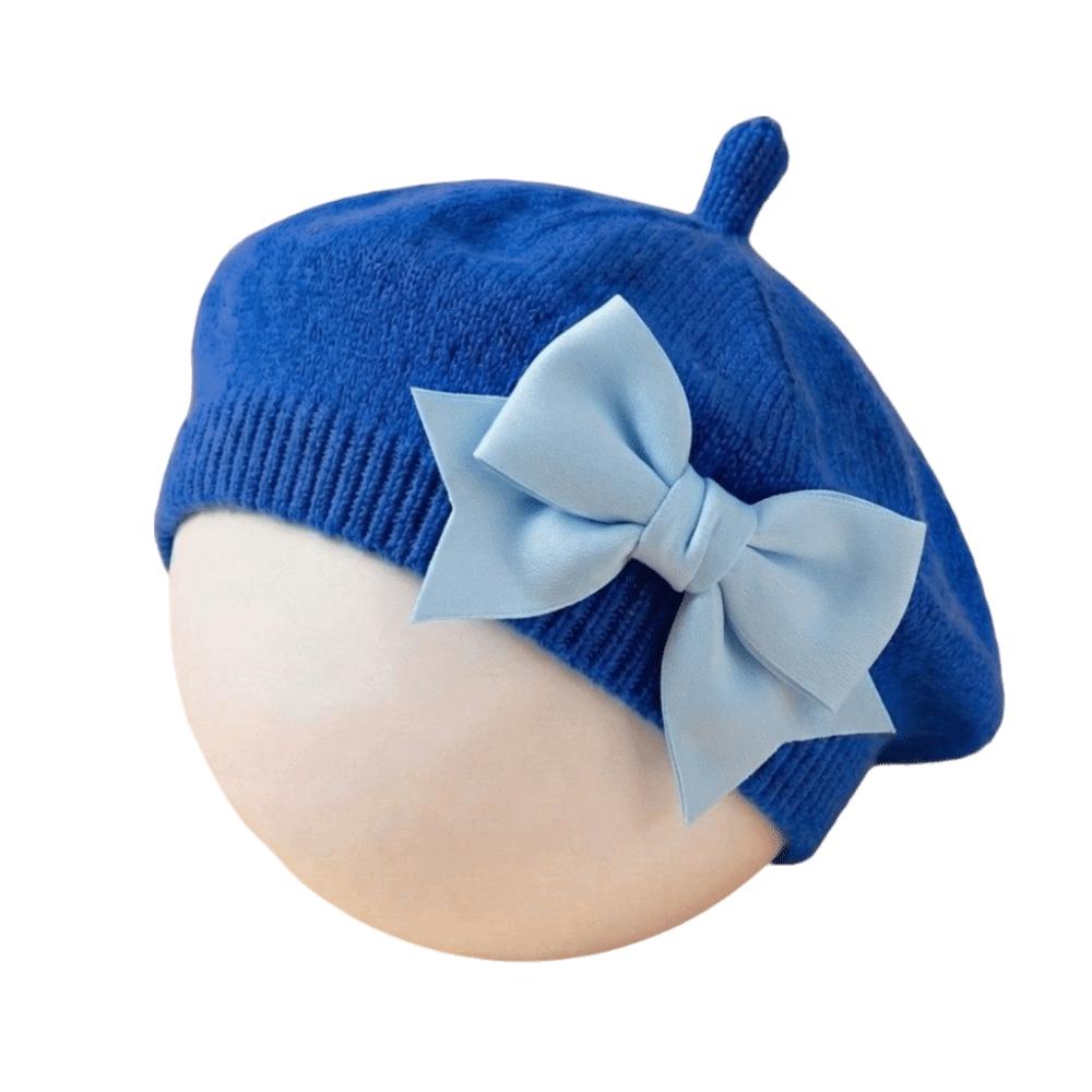 Bébé Doux Grande Fleur Beret Tricoté Chapeau Chaud Mignon Enfants Bonnet Casquette Quotidien