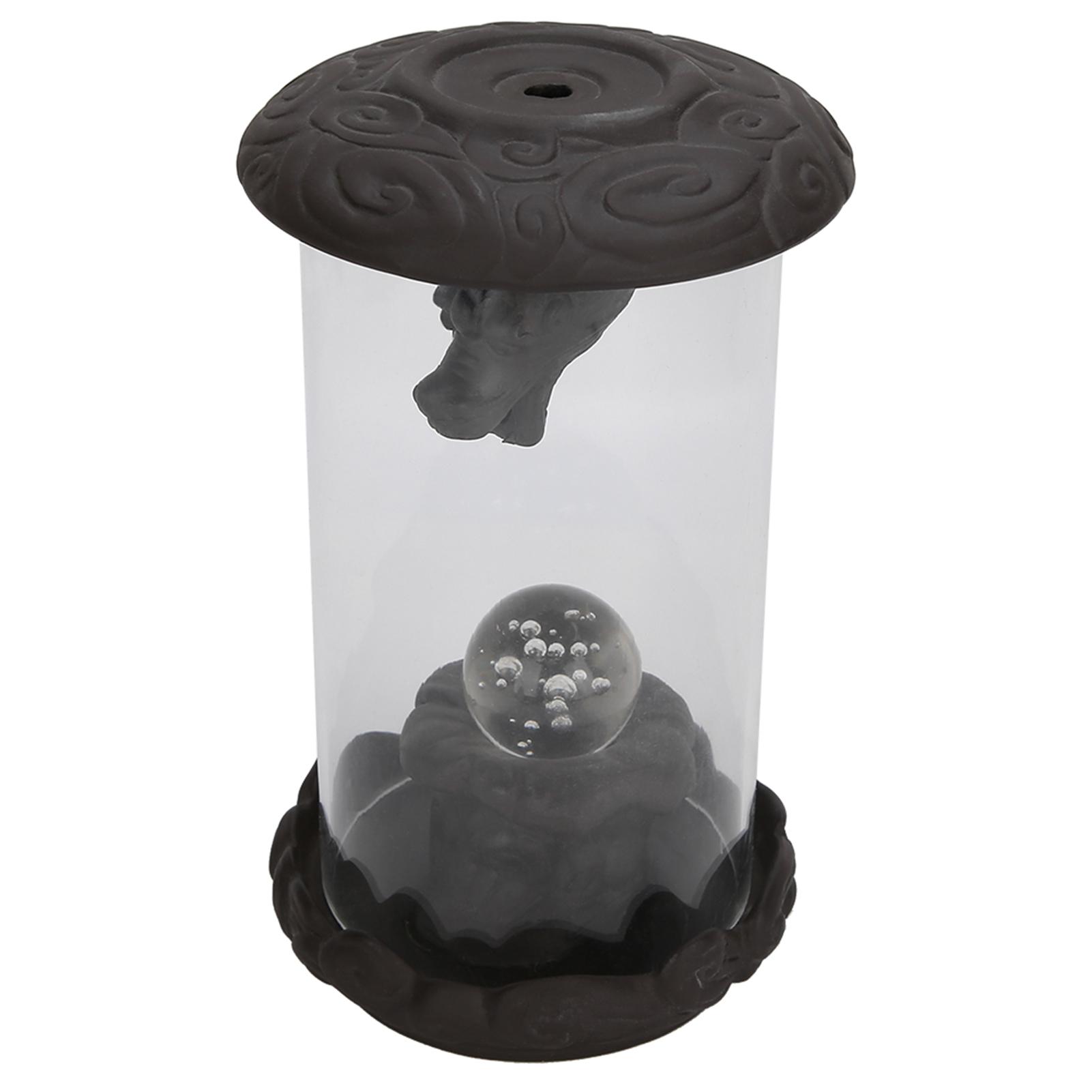 

Dragon Backflow Incense Burner Red Porcelain Creative LED Light Windshield Home Decor