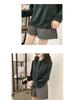 Women's Plus Size Autumn Lantern Sleeve Chiffon Shirt - Solid Color, Loose Fit, Long Sleeve, Korean Style