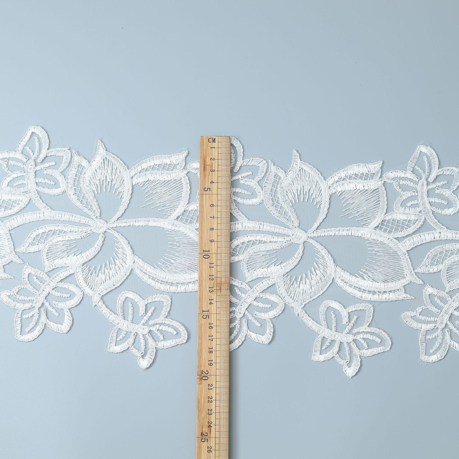 

Clothing Accessories Car Bone Lace Lace Transparent Bead Lace Wedding Dress 20Cm White/transparent film/20CM