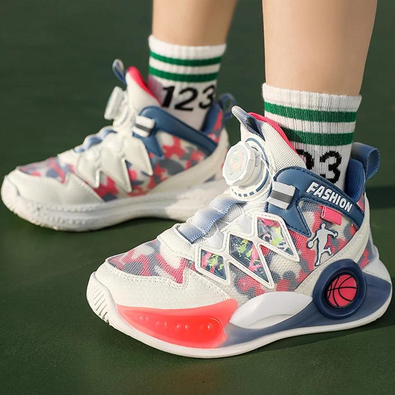 Children's Basketball Shoes High-top Non-slip Field Training Sports Shoes Breathable Outdoor Sports Kids Sneakers