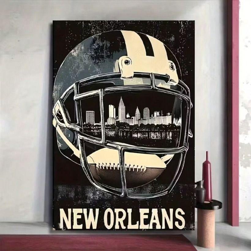 

Metal Poster New Orleans Saints 16x24 Fan Gift Living Room Bar Wall Decor