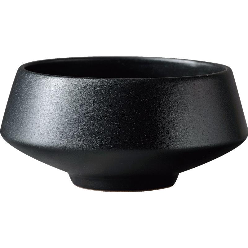 Meiguang Frosted Black Ceramic High-Footed Tableware Set: Rice, Soup & Noodle Bowls, Salad Bowls, Western Plates.