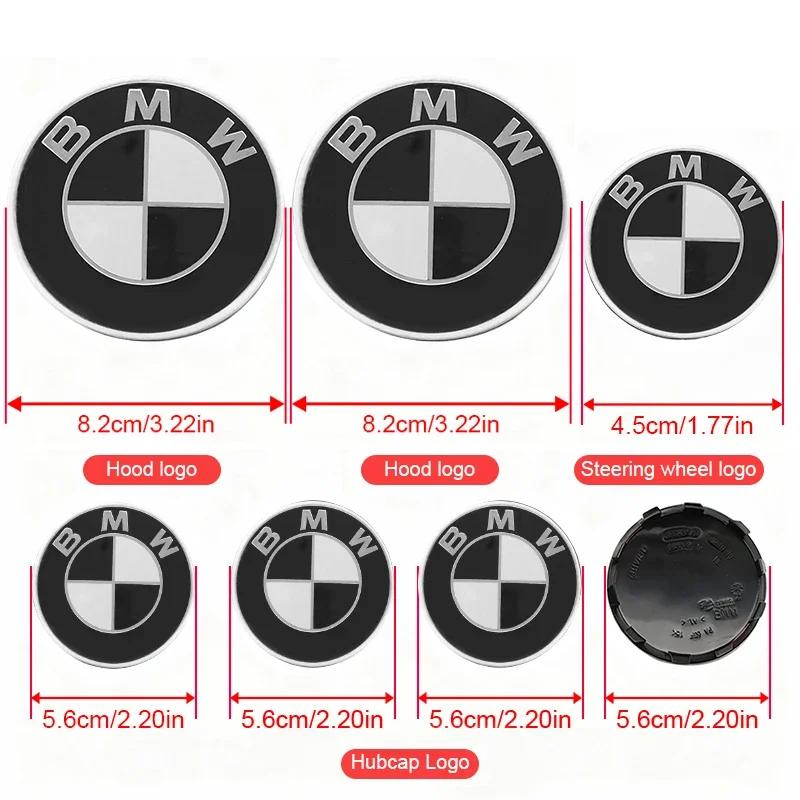 7Pc Steering Wheel Sticker, Wheel Center Caps, Front & Rear Emblems 56/68mm Steering Wheel Sticker 45mm For BMW G23 F18 G80