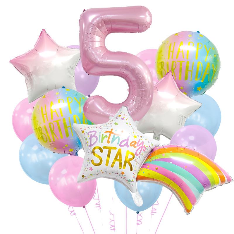 Gradual Change Meteor Color Hui Tail Aluminum Film Balloon Package Birthday Party Dream Scene Arrangement Atmosphere Decoration