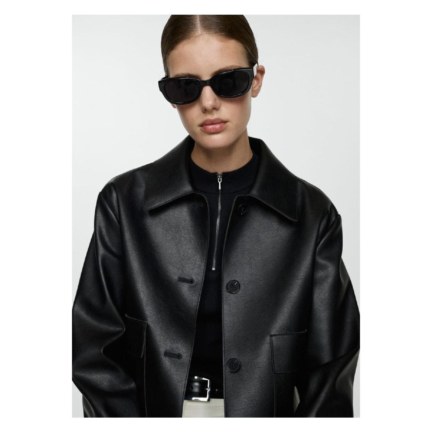 

Leather Look Pocket Jacket XS чорний