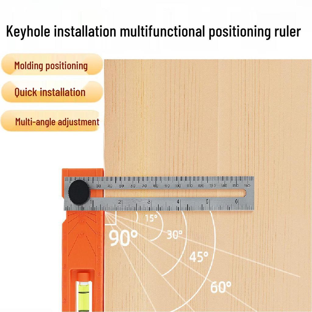 Foldable Multi-Angle Woodworking Lock Hole Positioning and Depth Marking Ruler