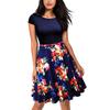 Women's Sunskirt Summer Dress Pullover Round Neck Printed Slim Fit Short Sleeve Dress Beach Dress Plus Size