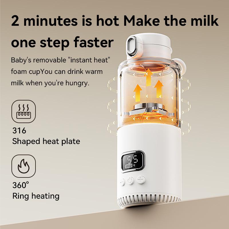 Portable Wireless Milk Formula Warmer & Thermostatic Kettle for Baby Formula Mixing