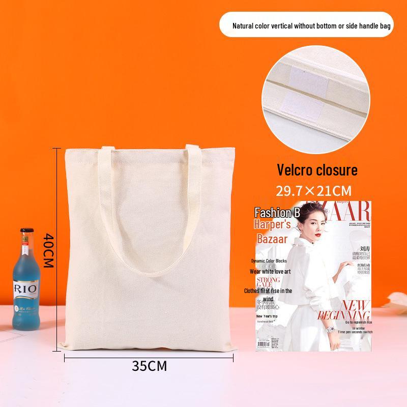 High-End Custom Logo Canvas Tote Bag - White, Blank, Personalized Printing