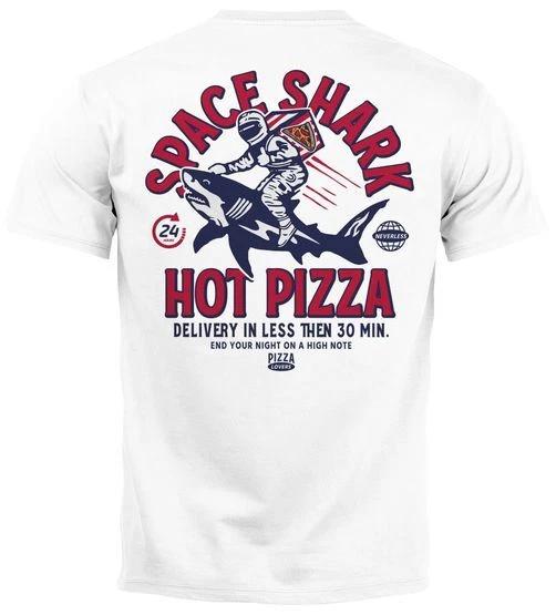 Men s 100% Cotton T-shirt Mens Tees Top Back Print Back Print Lettering Hot Pizza Space Shark Astronaut- 3XL