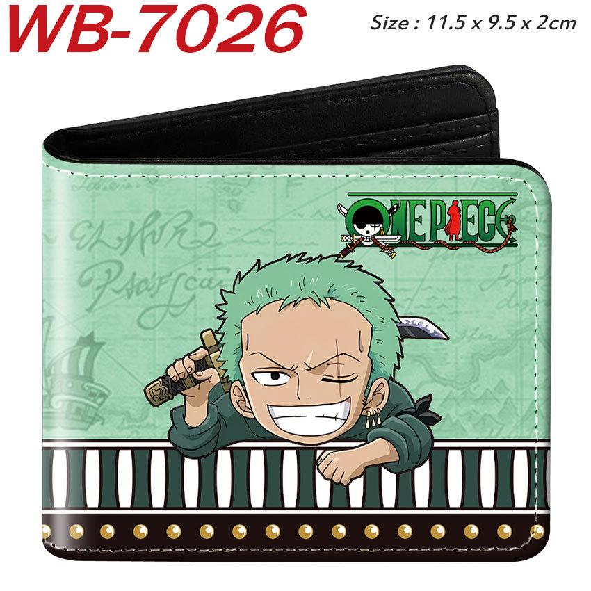 One Piece Anime Geldbörse Vollfarbdruck Zweifach faltbar Kartenhalter Studenten Anime Leder Geldbörse