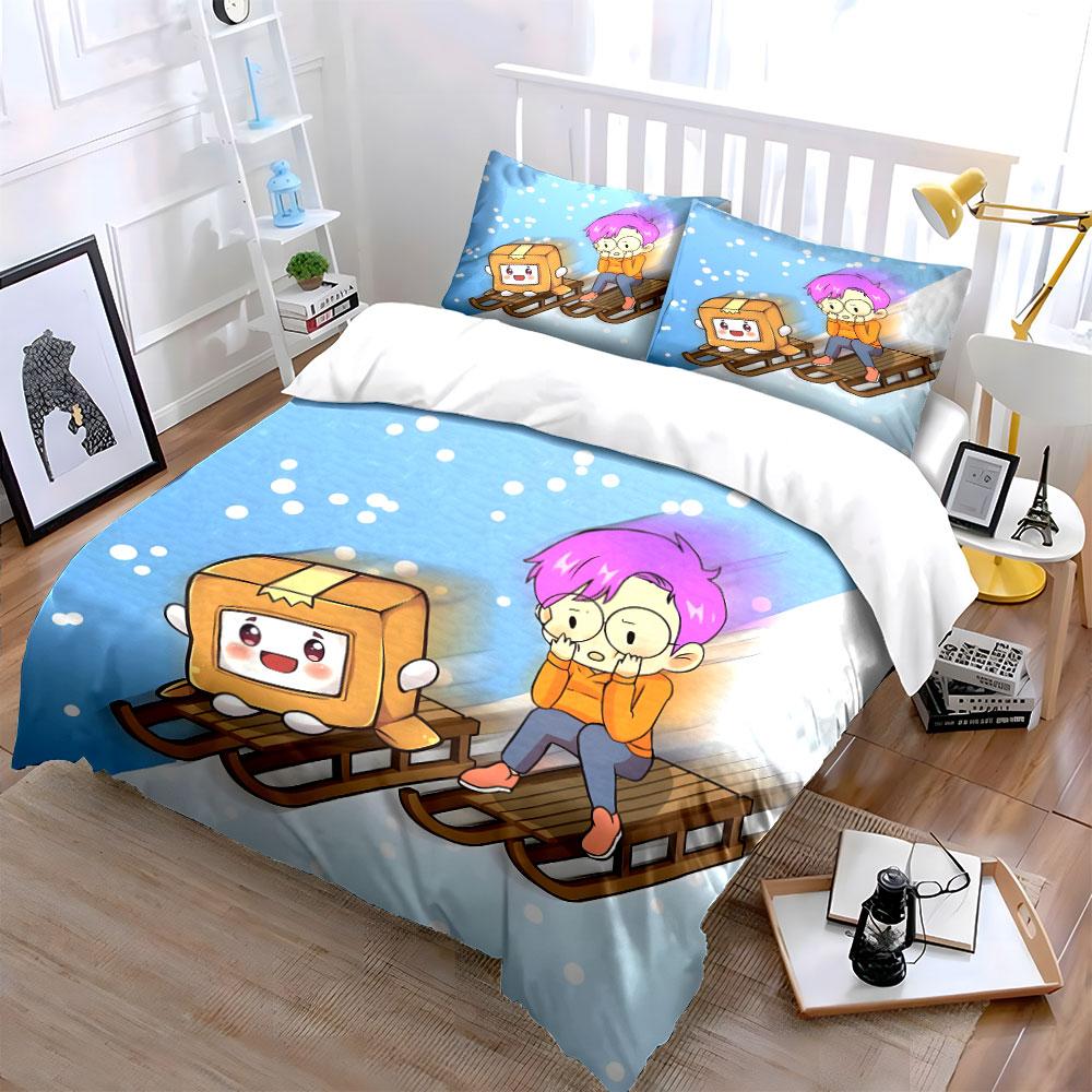 Cartoon Sledding Theme Bedding Set Bedding Duvet Cover Set Duvet Cover Pillowcases (1 * Duvet Cover 2 * Pillowcases, without duvet insert)