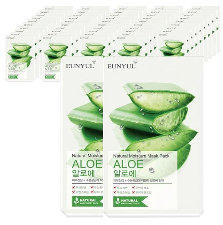 EUNYUL Natural Moisture Aloe Sheet Mask Hydrating & Soothing Facial Mask Pack 50 Sheets