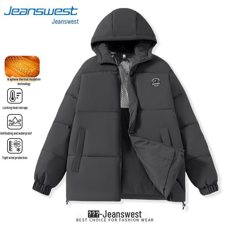 Jeanswest Herren Gepolsterte Kapuzen-Winterjacke
