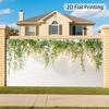 1 Piece of a Hanging Green Plant Vine Garage Door Banner for Weddings, Made of Polyester fiber.XY