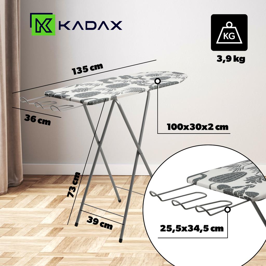 KADAX Folding Ironing Board 100x30cm Lightweight Iron Holder Standard