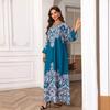 ZD019 Foreign Trade Saudi Muslim Robe Embroidered Dress Women's Abaya Elegant Embroidery