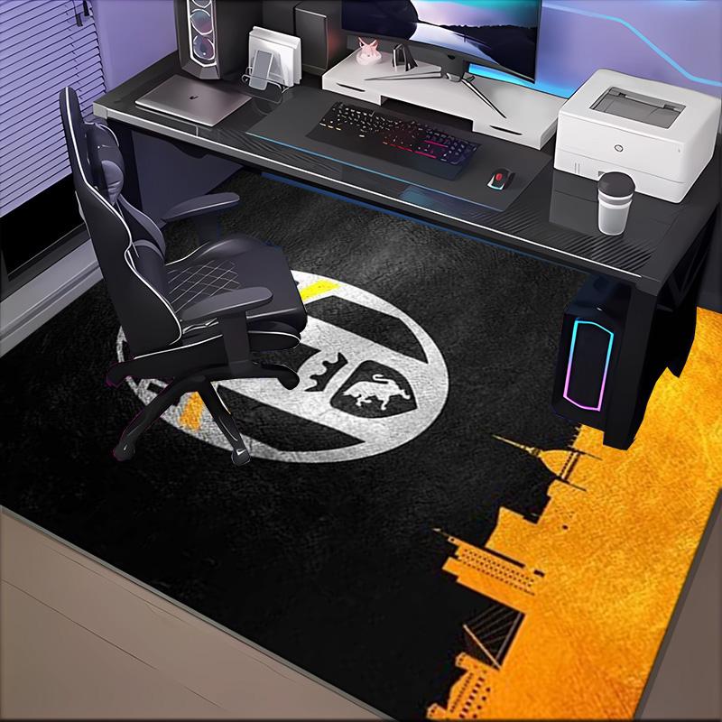 Football Team Crest Printed Office Carpet Chair Cushion  Entryway Rug, Rugs for Living Room, Bedroom Christmas gifts