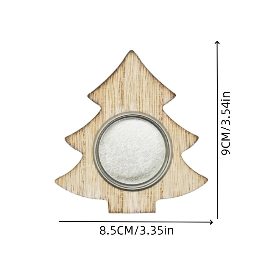 1 Christmas Tree Snowflake Wooden Candlestick Christmas Party Home Desktop Holiday Decoration Christmas Gift