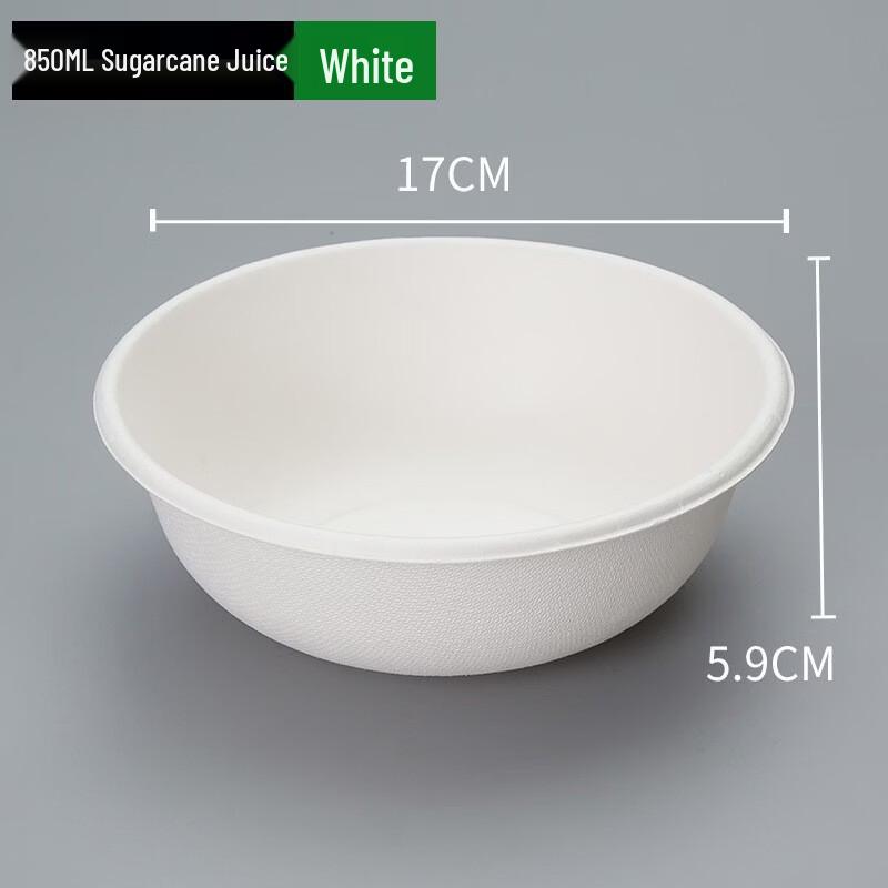 Biodegradable Disposable Paper Bowl Set (850ml, 100 Count)