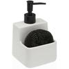 Distributeur De Savon - VERSA - Blanc - Céramique - Plastique - 18,3 X 12 X 12 Cm