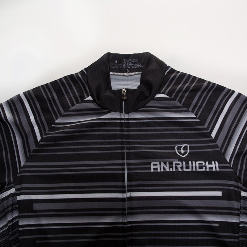 Anti-sweat Short Sleeve Cycling Jersey Black Bib Pants Bicycle Clothing Set Sport Jerseys Contrast Color Stripe Men Cycling Clothes Suits