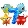 Ocean Crab Seahorse Starfish Dolphin Aluminum Film Balloon Birthday Party Styling Balloon Set