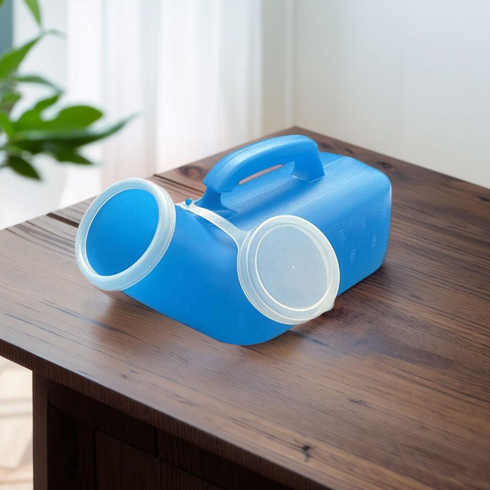 1200ml Pee Container Spill Proof Portable Urinal Plastic Mens Bedpan Bottle with Lid for Car Elderly and Incontinence